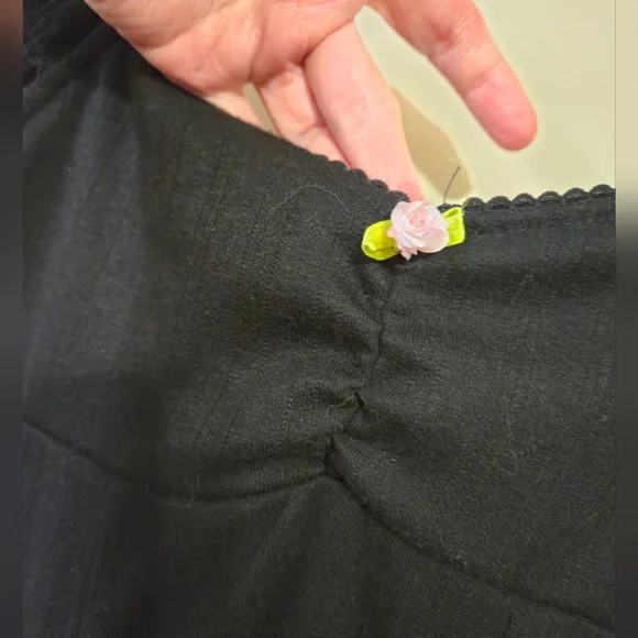 3/$20 AEROPOSTALE Black Sweetheart Pointelle Fit & Flare Mini Dress, xsmall - Picture 4 of 9